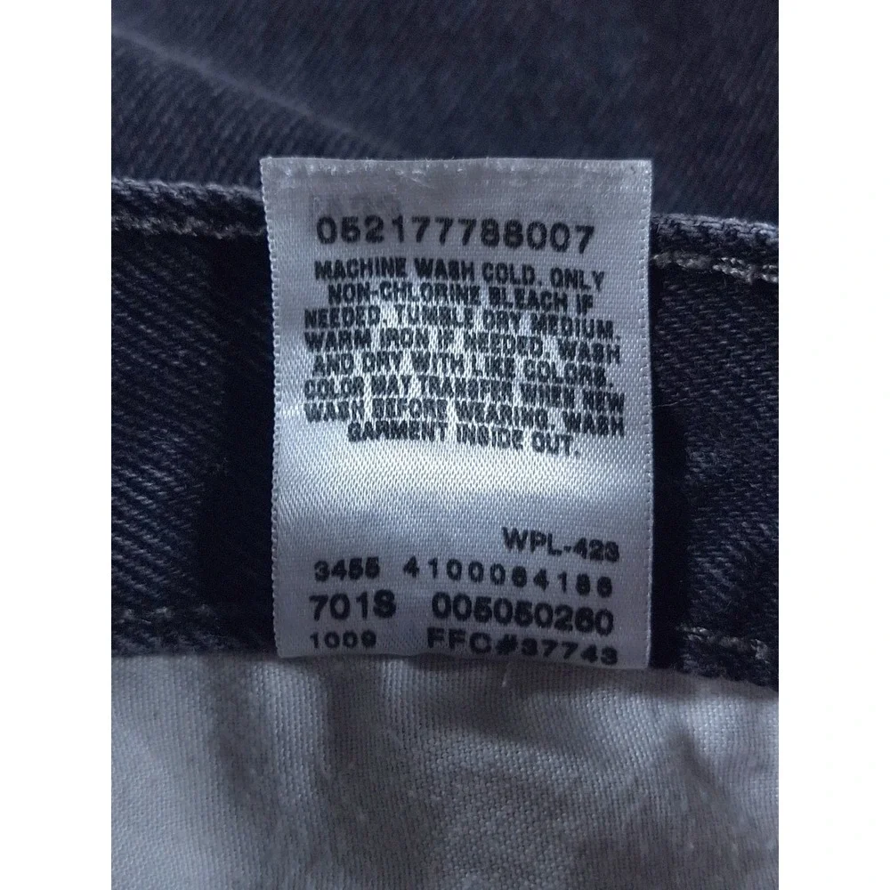 Levis 505 Regular Fit Black Jeans Straight Leg W33 L30 Mens Classic Denim Cotton